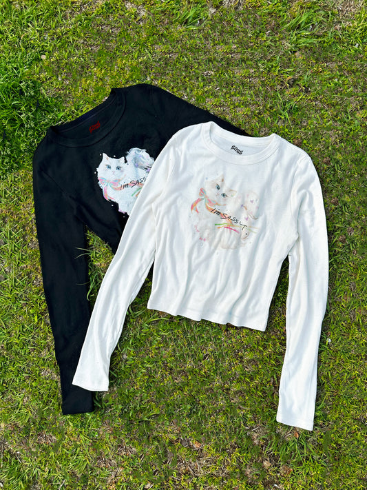 Sparkly Sassy Cat L/S Tee